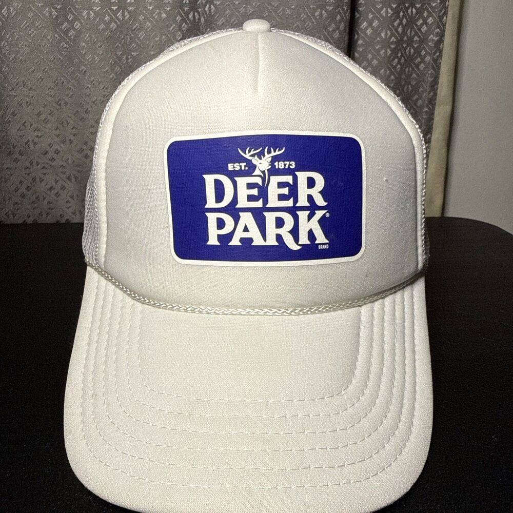 Deer Park Hat Cap White Polyester & Foam Mesh Snapback Trucker One Size